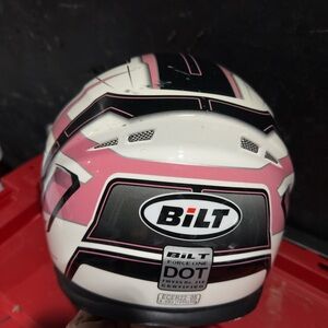 BILT Pink and White Motorcycle Helmet